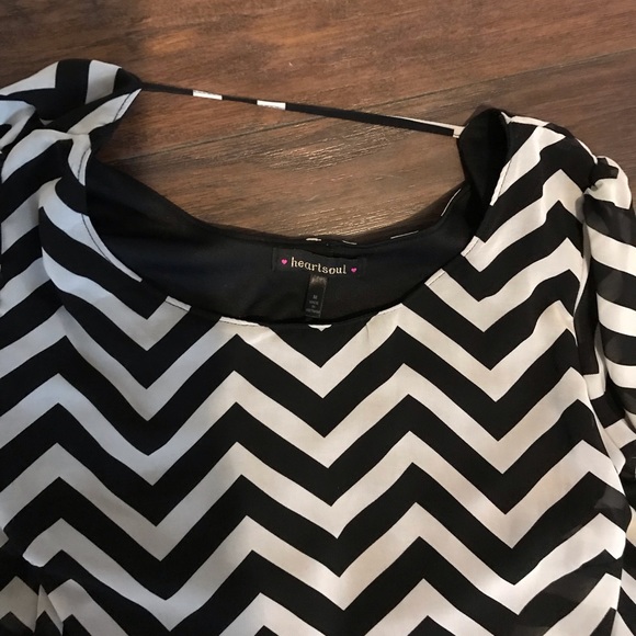 Heart soul chiffon striped mini dress - Picture 3 of 4